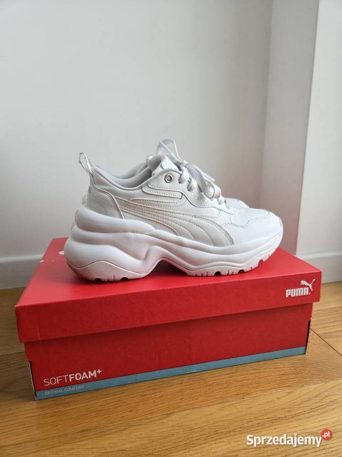 Białe sneakersy Puma Cilia Wedge 25 Liszki