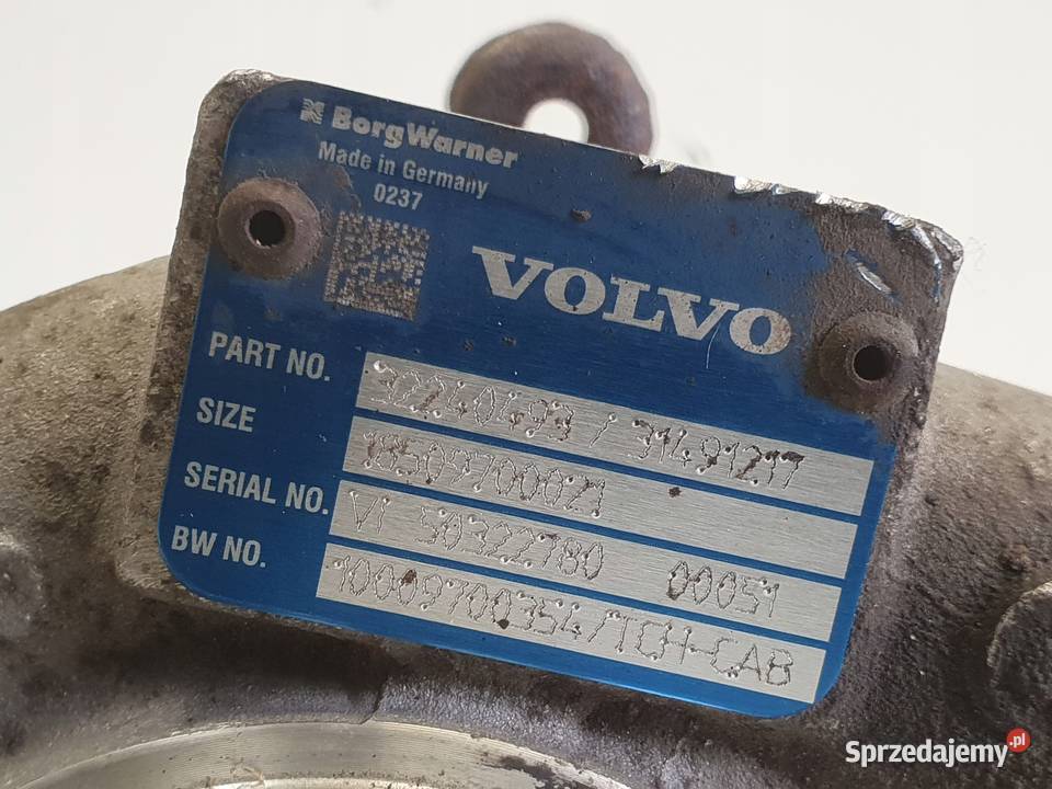 TURBOSPRĘŻARKA Volvo V60 II 20 D4 turbo 32240493 Turbosprężarki lubelskie