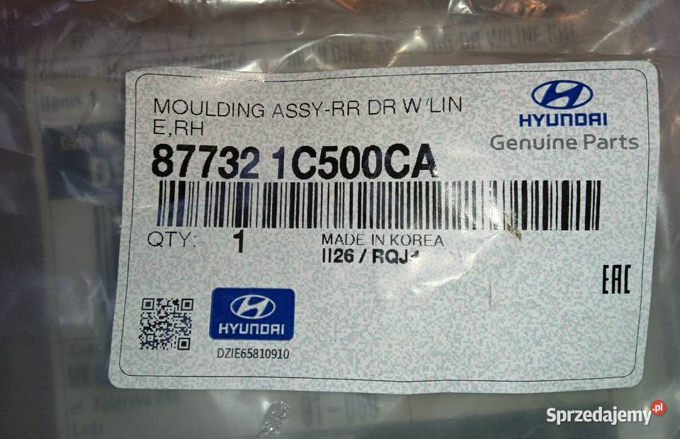 Listwa drzwi tylnych prawych Hyudai Getz łódzkie Łódź