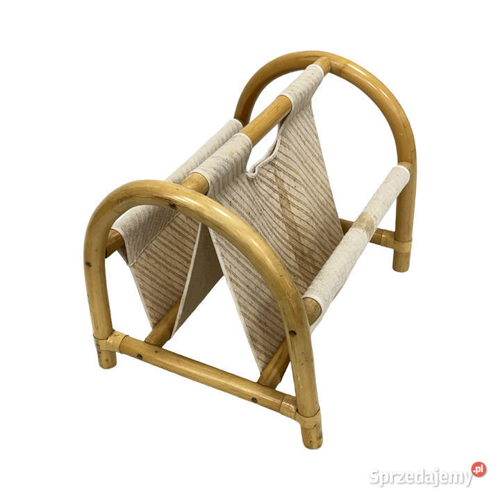 Gazetnik bambusowy vintage styl boho MidCentury 42cm Warszawa sprzedam