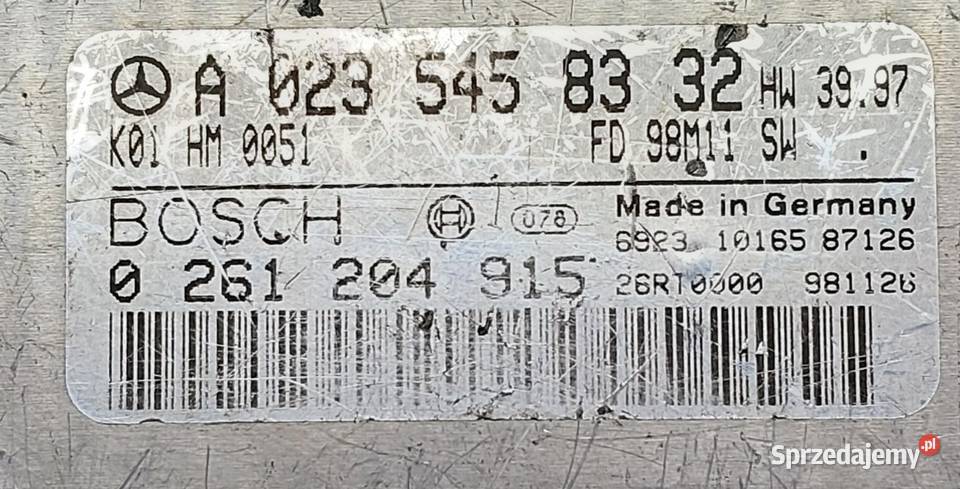 KOMPUTER STEROWNIK SILNIKA MERCEDES W208 W210 osobowe Komputery Mielęcin sprzedam