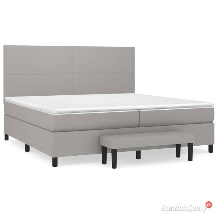Łóżko kontynentalne z materacem jasnoszare 128cm