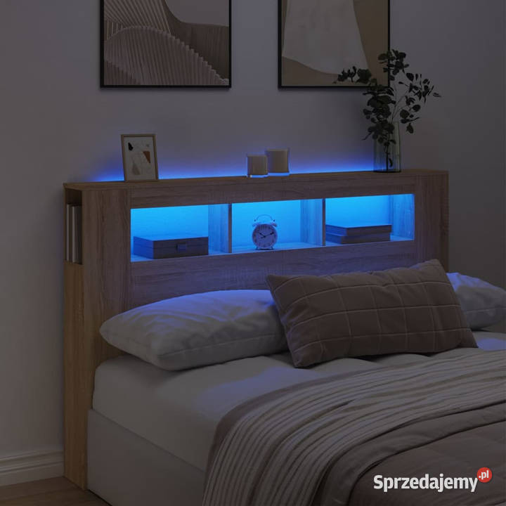 Wezgłowie łóżka z LED dąb sonoma 160x185x1035 sprzedam