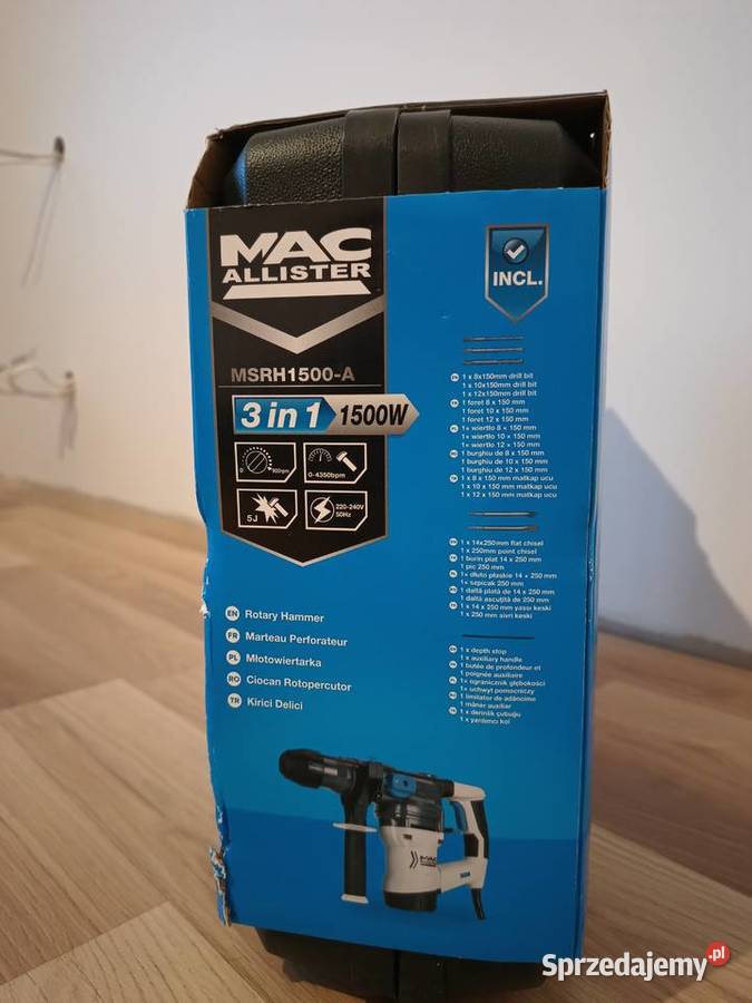 Młotowiertarka MacAllister SDS 1500 w 5 J Wiertarki i wkrętarki Radom sprzedam