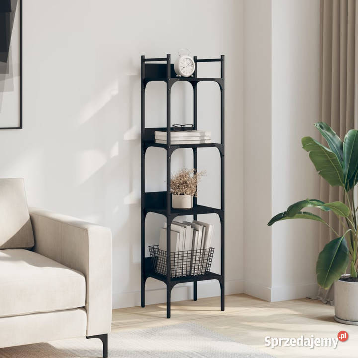 4poziomowy regał na książki czarny 35x30x1385 Warszawa