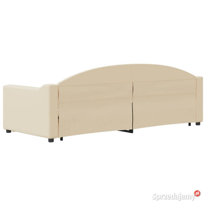 Leżanka rozsuwana kremowa tkanina 80x200