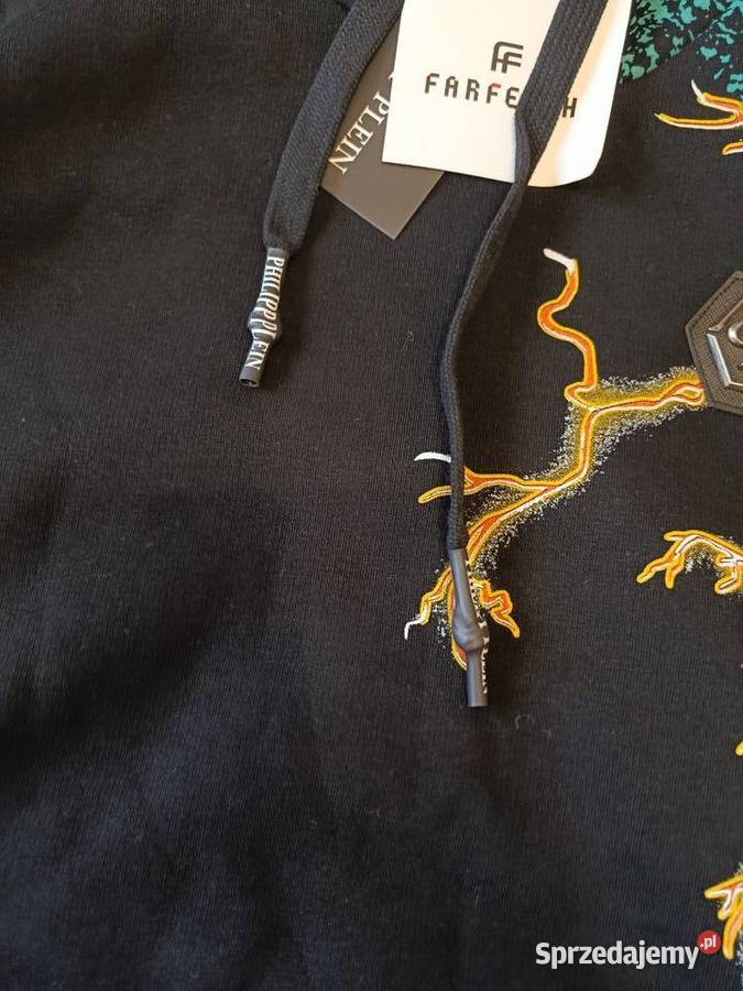 Bluza bawełniana z kapturem Philipp Plein czarna Białystok sprzedam