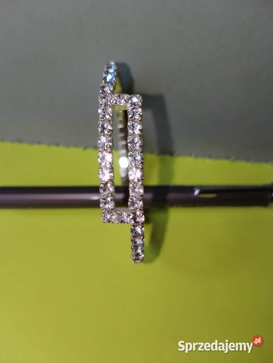 BRANSOLETKA z kryształkami rozchylana średnica 6 Biżuteria dla Pań Złotniki