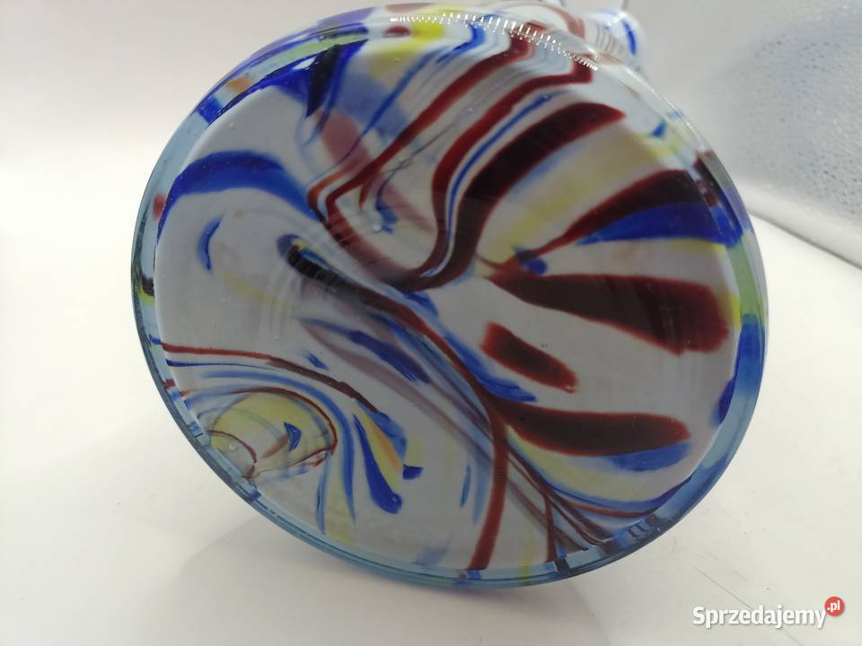 Szklany wazon duży kolorowy barwiony w masie
