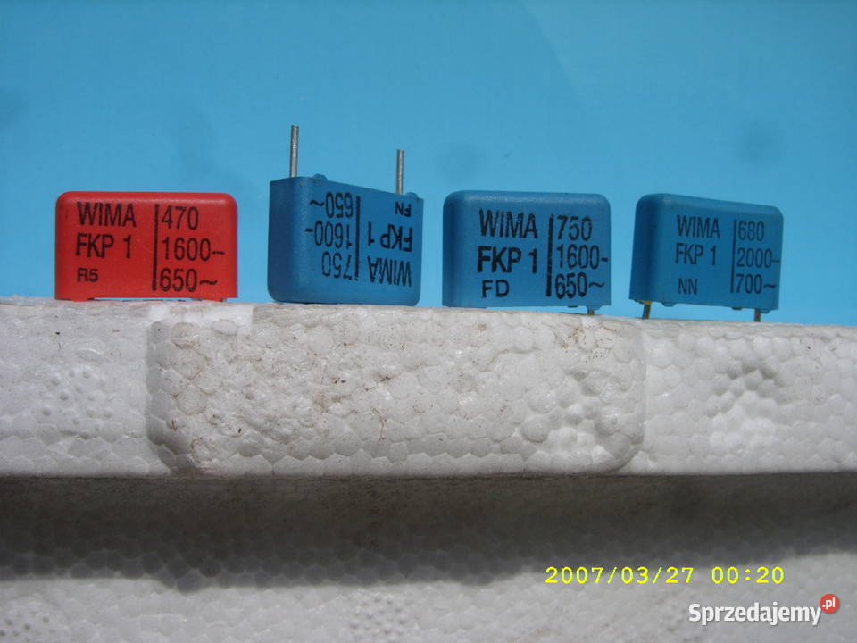 Kondensator FKP 1 750 pF 1600V 650V zm WIMA nowe Wołów
