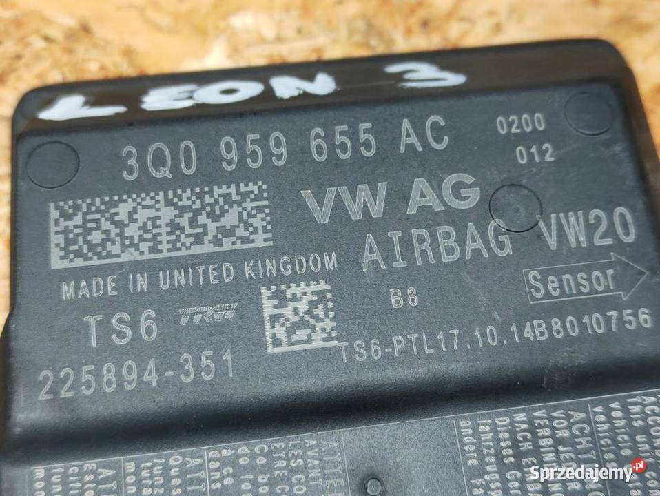 Sterownik Poduszek Sensor Airbag Vw Golf VII Pleszew