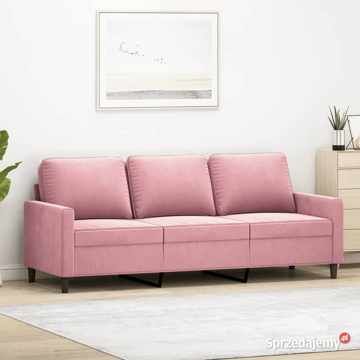 Sofa 3osobowa różowa 180 obita aksamitem Warszawa
