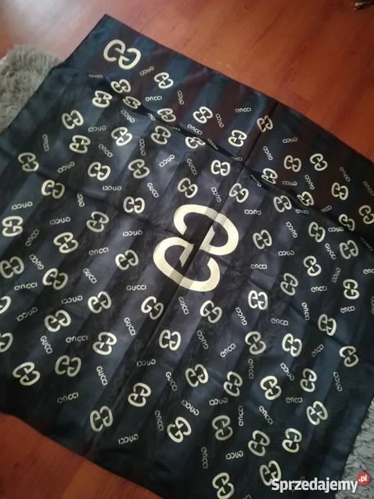 Szal Gucci czarno złoty z pudelkiem szalik nie Wrocław