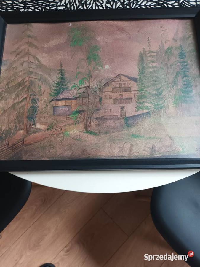 Sprzedam stary obraz akwarela pomorskie Malbork