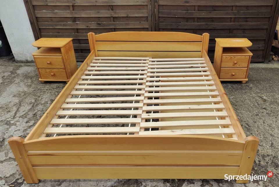 Łoże 160x200 2 x szafka nocna sosnowe drewniane sprzedam