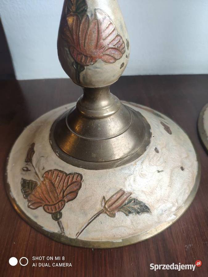 Wyjątkowa para zabytkowych mosiężnych Kraków