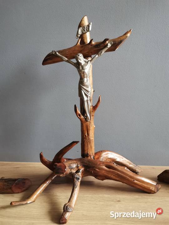 Stary drewniany Krzyż Krucyfiks Pasyjka 2 Katowice