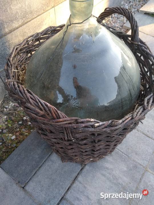 Balon gąsior na wino w wiklinowym koszu Kruszwica sprzedam
