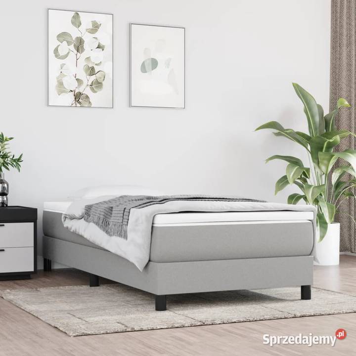 vidaXL Rama łóżka bez materaca jasnoszara 90x200 Warszawa