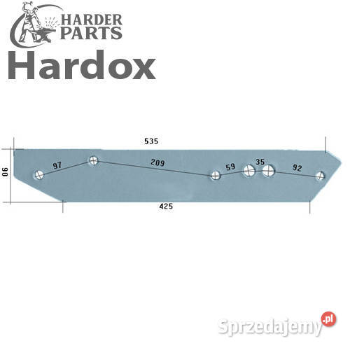 Płoza HARDOX 51210L części do pługa FROST nieuszkodzony Suwałki