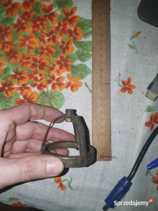 Mosiężny uchwyt abażura lampy oprawka klosza Antyki Warszawa sprzedam