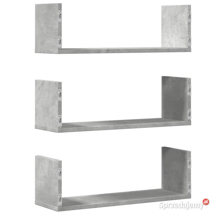 Półki ścienne 3 szarość betonu 58x18x18 WM853284 Warszawa