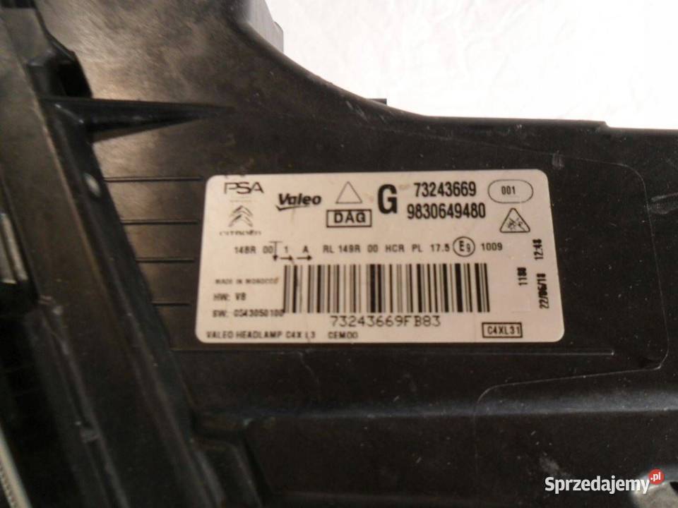 Reflektor Przód strona lewa Citroen C4 III eC4 Lampy przednie Nowy Tomyśl