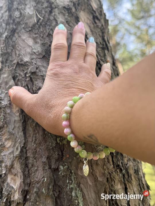 Bransoletka handmade Jadeit morska zieleń Poznań