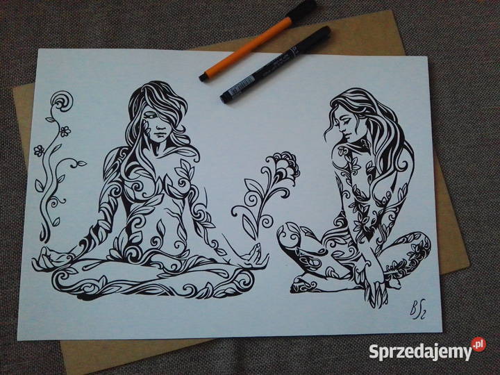 Rysunek medytacja cienkopis blok tech A3 250 gm2 Warszawa