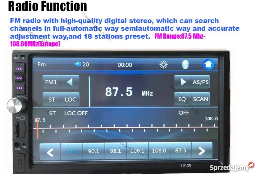 Radio 7012B 2 din 7 dvdMP 5 kamera cofania