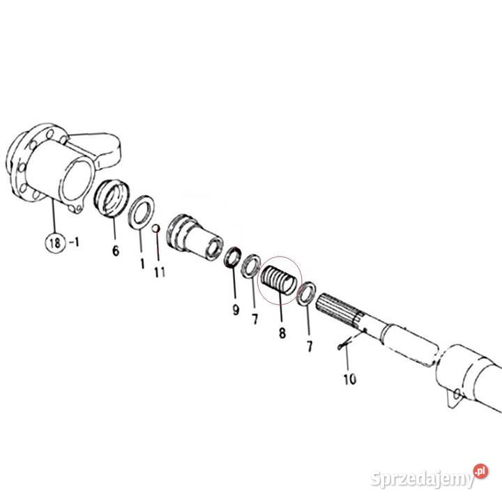 Sprężyna wałka Yanmar EF453T 19844113370 Tajęcina