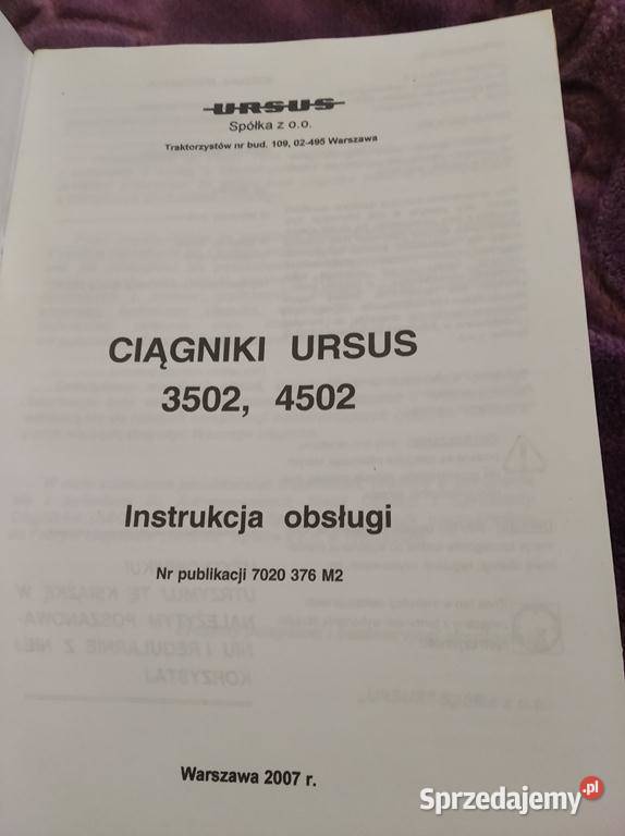 Instrukcja Ursus 35024502 nowa oryginalna 2007 Lublin