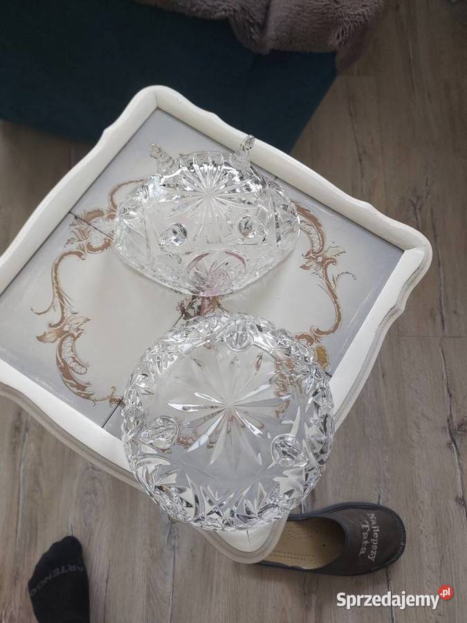 Dwa kryształowe półmiski PRL Porcelana i szkło Wałbrzych