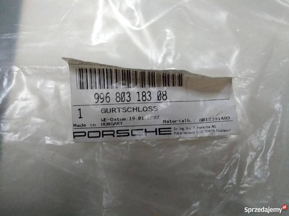 PORSCHE 996 Boxster 986 Cayman zapięcie pasa Pilzno sprzedam