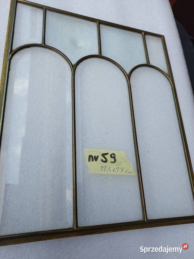 59 Witraż frontu starego zegara szafki szkło Tczew
