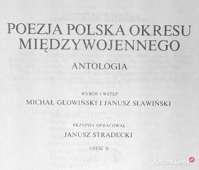 Poezja polska okresu międzywojennego Antologia Pozostałe sprzedam