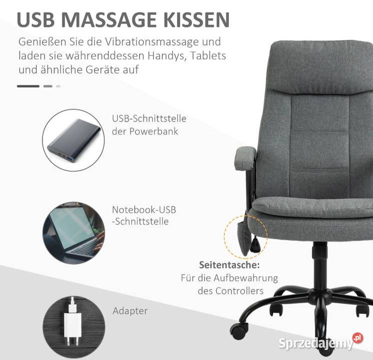 Vinsetto Krzesło biurowe z funkcją masażu Bochnia