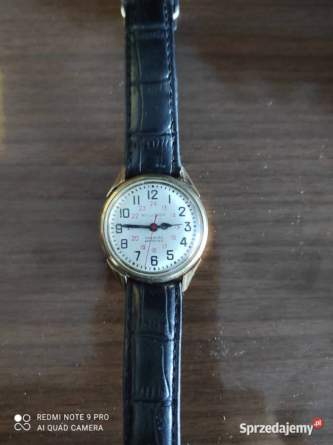 zegarek Bulova accutron pozłacany 3 budziki PRL dolnośląskie