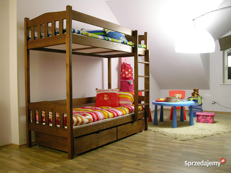 Łóżko pietrowe Tapczan dziecka lite drewno 80cm świętokrzyskie Kielce