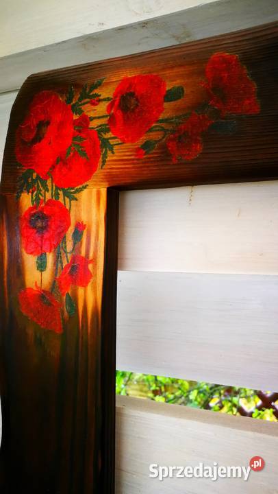 Rama lustra drewniana vintage opalona sielskie Radków