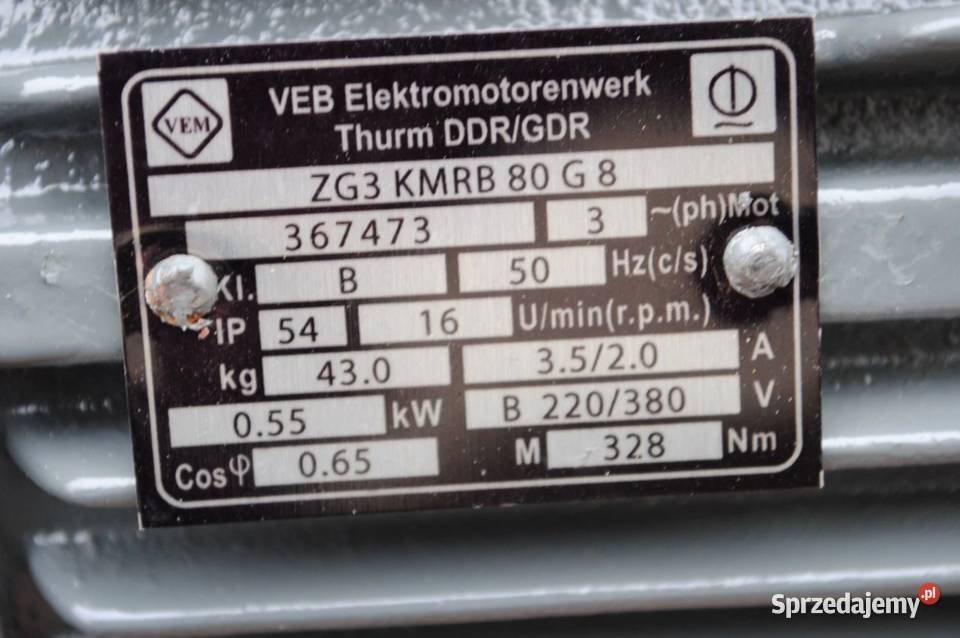 Motoreduktor kołnierzowy 055kw 16obrmin VEM Pozostałe Kargowa