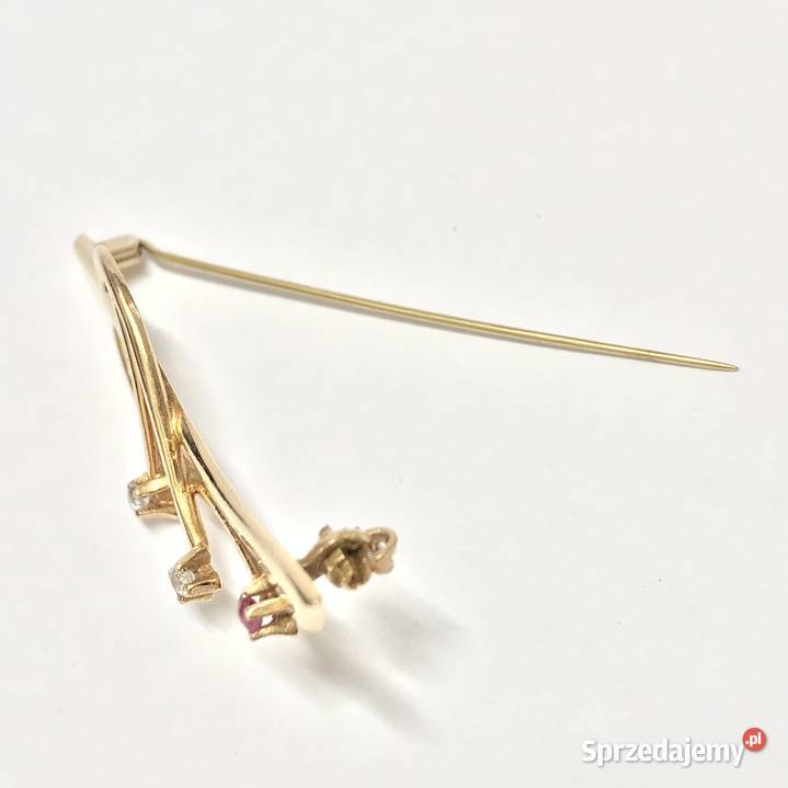 Złota BROSZKA 14K piękny AMETYST cudowna ART złote Warszawa