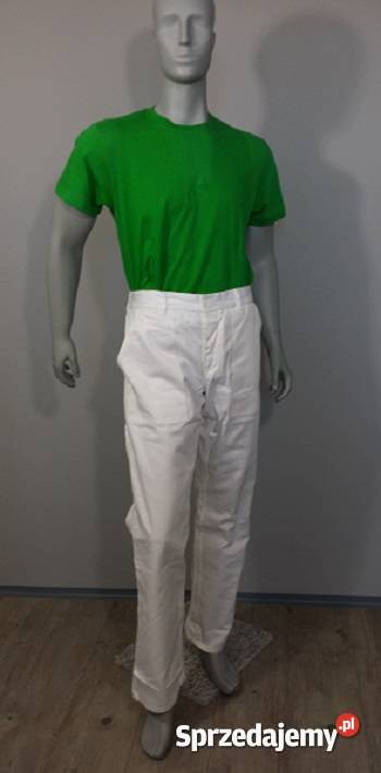 Spodnie robocze gastronomiczne 100 bawełna białe Gniezno