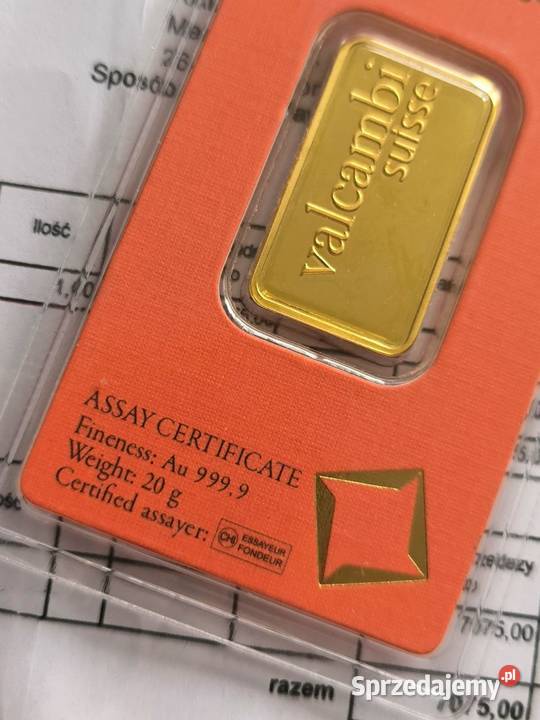 Sztabka złota 20 gramów sprzedam