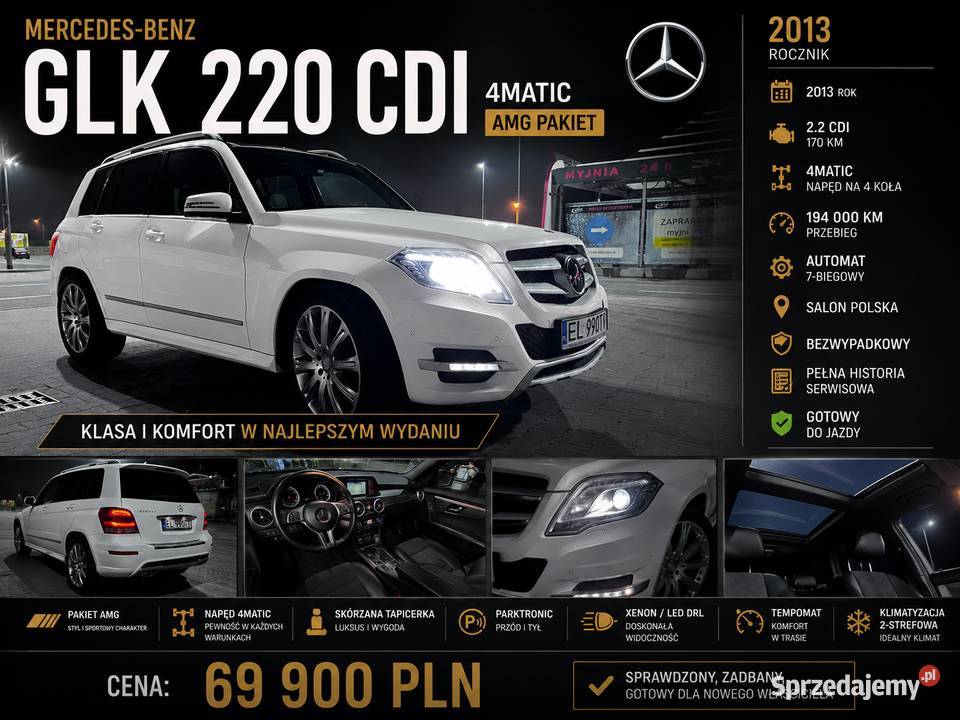 Mercedes GLK 2013 Salon Polska AMG 4MATIC 4/5 Konstantynów Łódzki