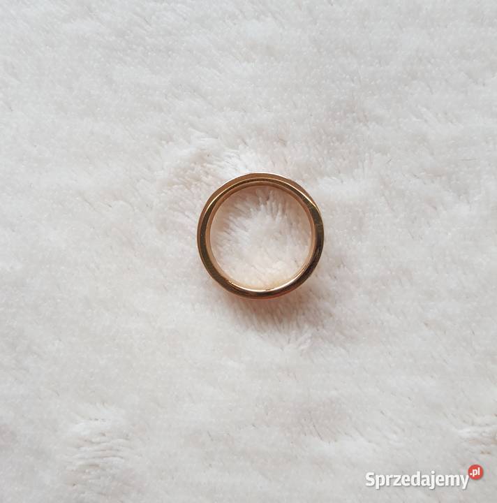 Nowy pierścionek złoty kolor różowa muszla stal zachodniopomorskie Szczecin