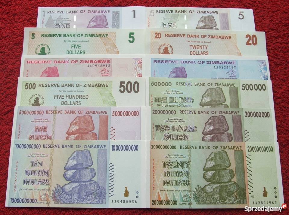 ZIMBABWE Kolekcjonerskie Banknoty Zestaw 14 Katowice