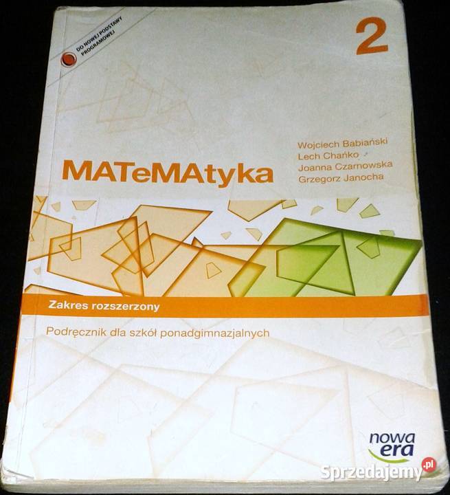 Matematyka 2 W Babiański L Chańko J Czarnowska G Pozostałe Chełm sprzedam