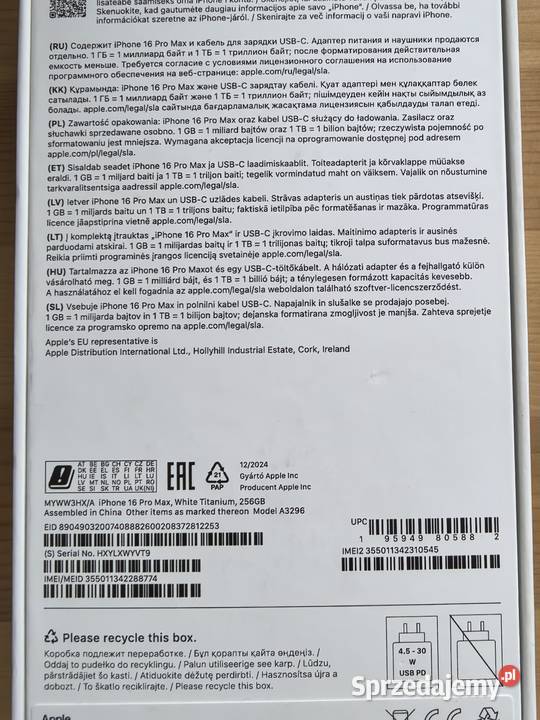 Iphone 16 pro 256gb nowy Zielona Góra