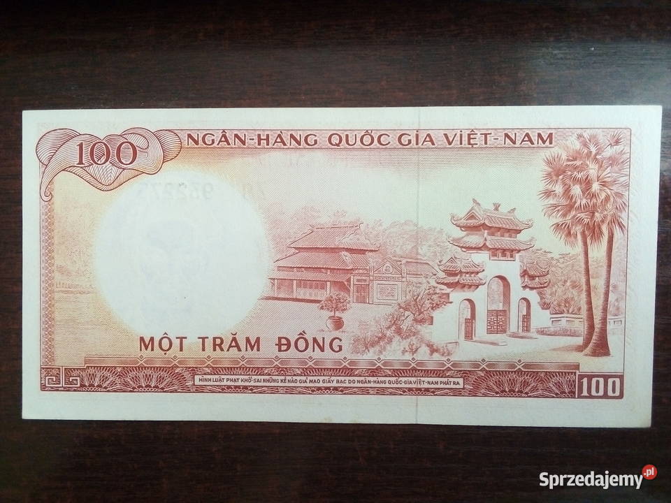 Banknot 100 dongów Wietnam Południowy Płońsk